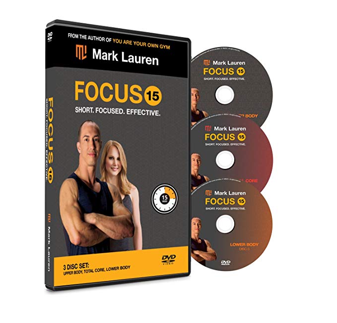 Mark Lauren Focus 15 | Bodyweight Core, Legs & Butt, and Upper Body Workout DVD's for Men and Women