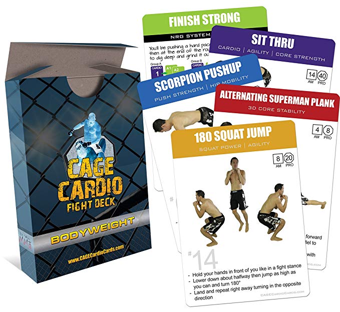 CAGE Cardio Bodyweight Fight Deck: Workout Cards for MMA Training and Martial Arts - Short and Effective MMA Workouts