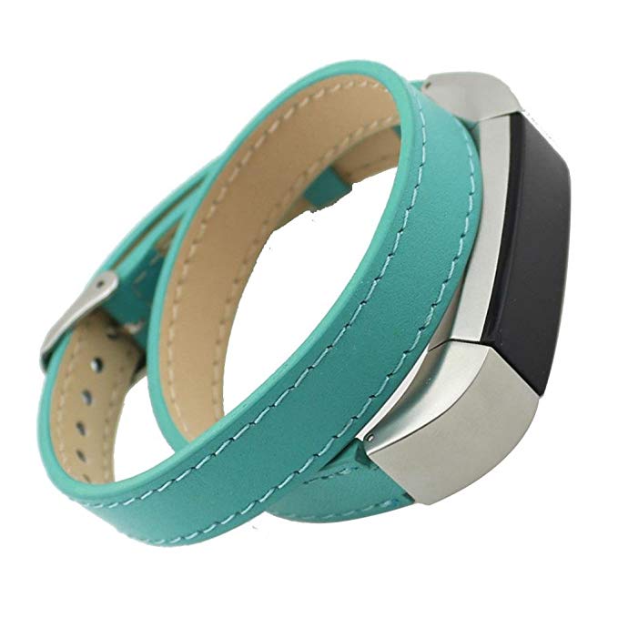 Coohole New Fashion Double Tour Leather Watch Band Strap Bracelet For Fitbit Alta HR