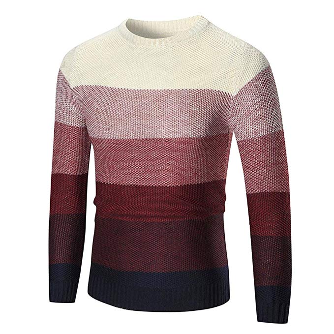 Elogoog Men's Slim Fit Casual Crewneck Pullover Sweater Assorted Color Knitwear