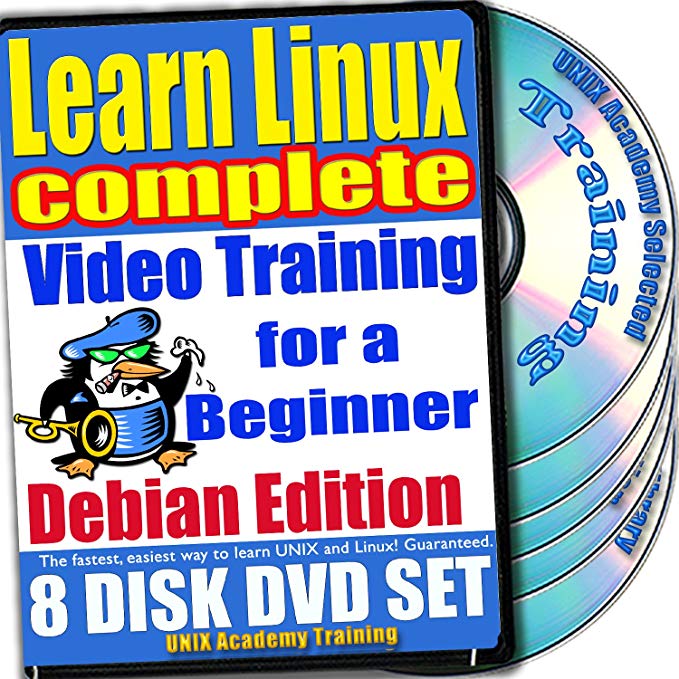 Learn Linux Complete for a Beginner Video Training and Four Certification Exams Bundle, Debian Edition. 8-disc DVD Set